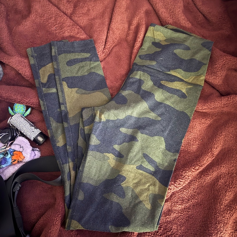 Pink Camouflage Print Pants